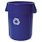 Rubbermaid Commercial 44 gal Round Recycling Bin, Nickel/Satin Brass FG264307BLUE - alternate 1